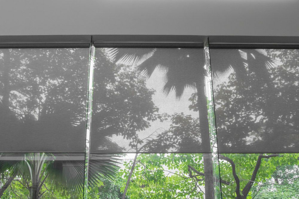 Modern See-through Grey Blind — Window Furnishing Services in Gold Coast, NSW