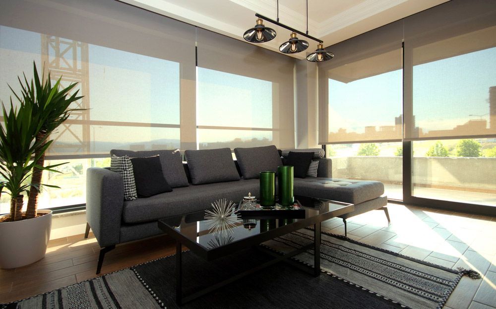 Office Meeting Area with Blinds Installation — Window Furnishing Services in Tweed Heads, NSW