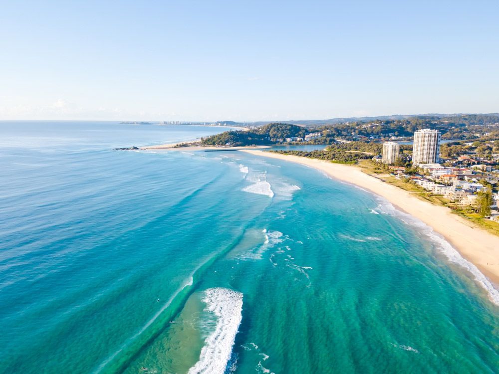 Palm Beach and Currumbin Aerial View — Window Furnishing Services in Currumbin, NSW