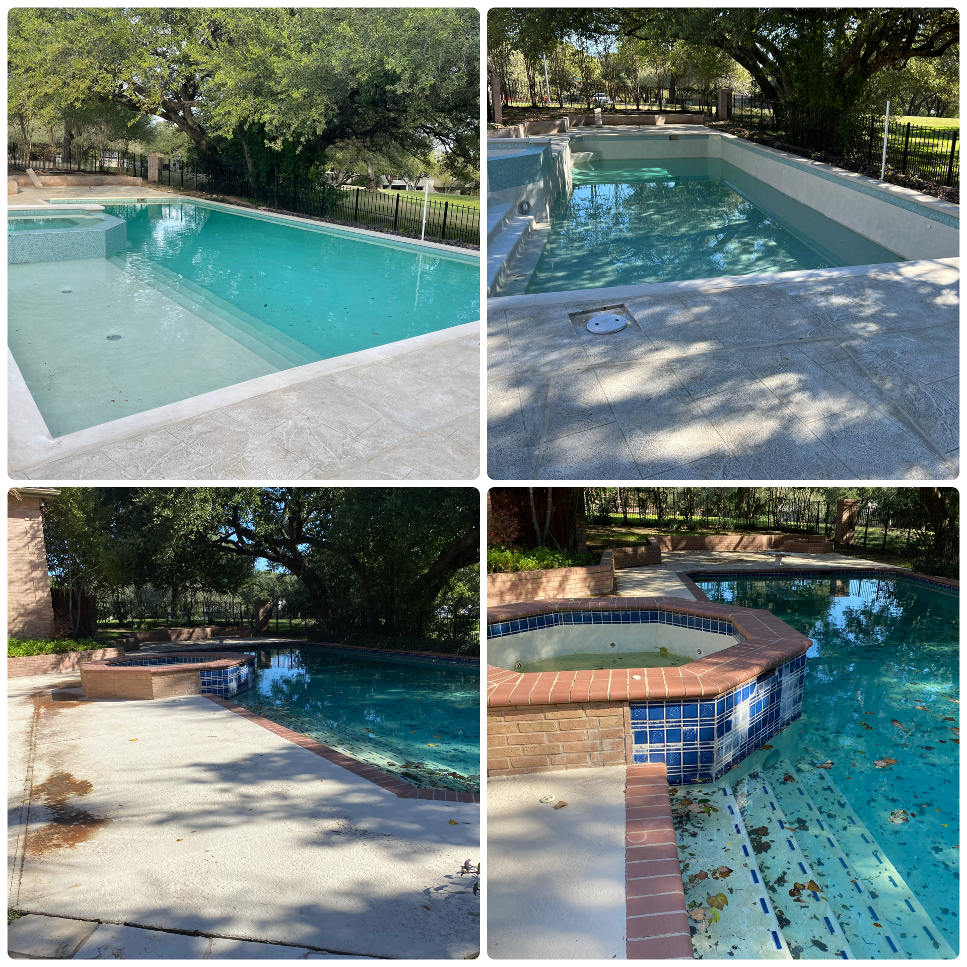 Renovation/Rebuild Spa, extend tanning shelf, Plaster, Tile and Stamped Overlay Decking