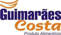 O logotipo do guimarães costa é azul e laranja em um fundo branco.