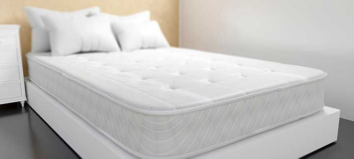 Bed and single mattress white color