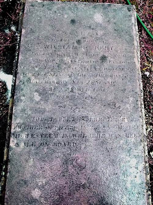 Bent's grave in Wellington, now lying flat
