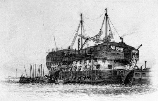 HMS York as a prison ship