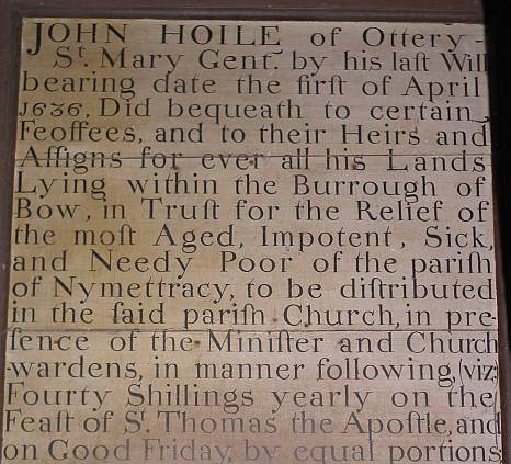 Charity Board, Bow Church
