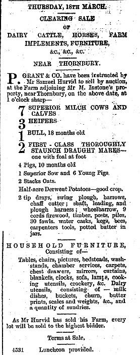 Thornbury Sale, March 1880