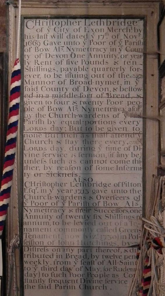 Charity Board in the Belfry of Bow Church