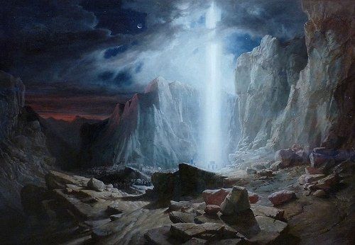 The Israelites passing through the Wilderness preceded by the Pillar of Light