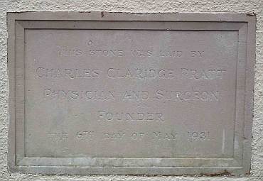 Foundation Stone laid by Dr Pratt