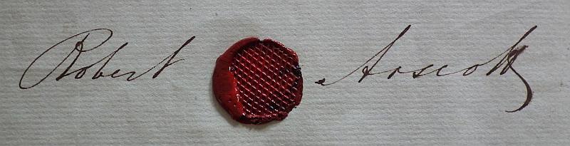 Robert Arscott's signature