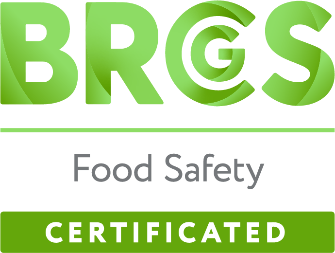The logo for brgs food safety is green and white.