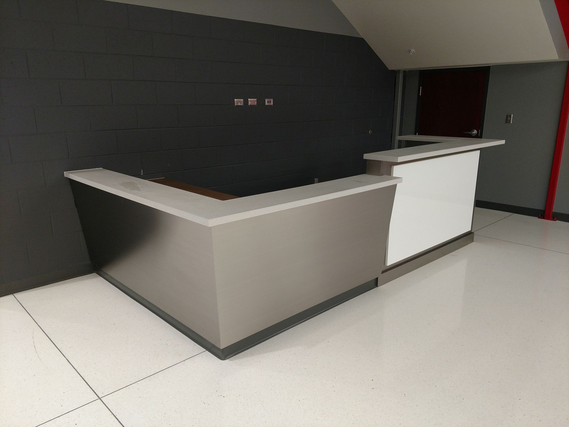Commercial Reception Desk Modern Hutchison Brothers Cabinetry Russellville AR