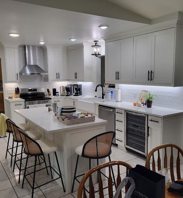 Kitchen Modern Cabinet Island Table Hutchison Brothers Cabinetry Russellville AR