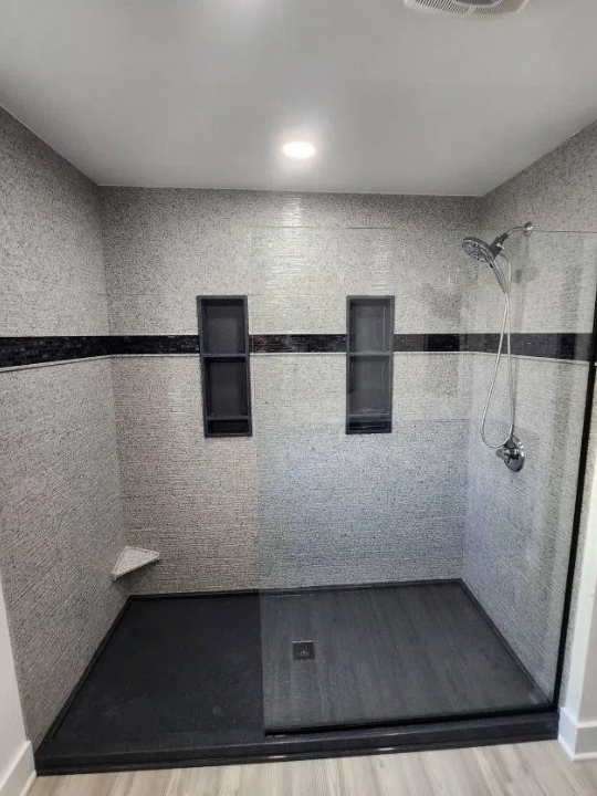 Walk In shower bases and panels Custom Shower System Solution Hutchison Brothers Russellville AR