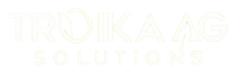 White &ldquo;TROIKA AG SOLUTIONS&rdquo; logo on a light background