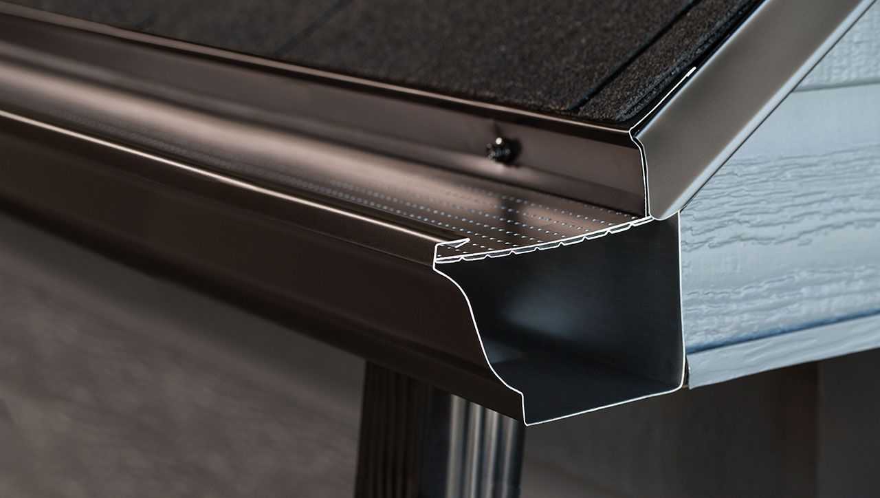 Close-up image of a gutter system
