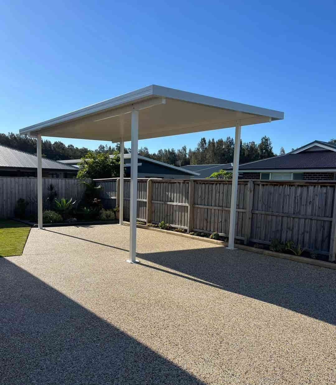 There Is A Carport In The Backyard Of A House — Caprice Home Additions In Old Bar, NSW