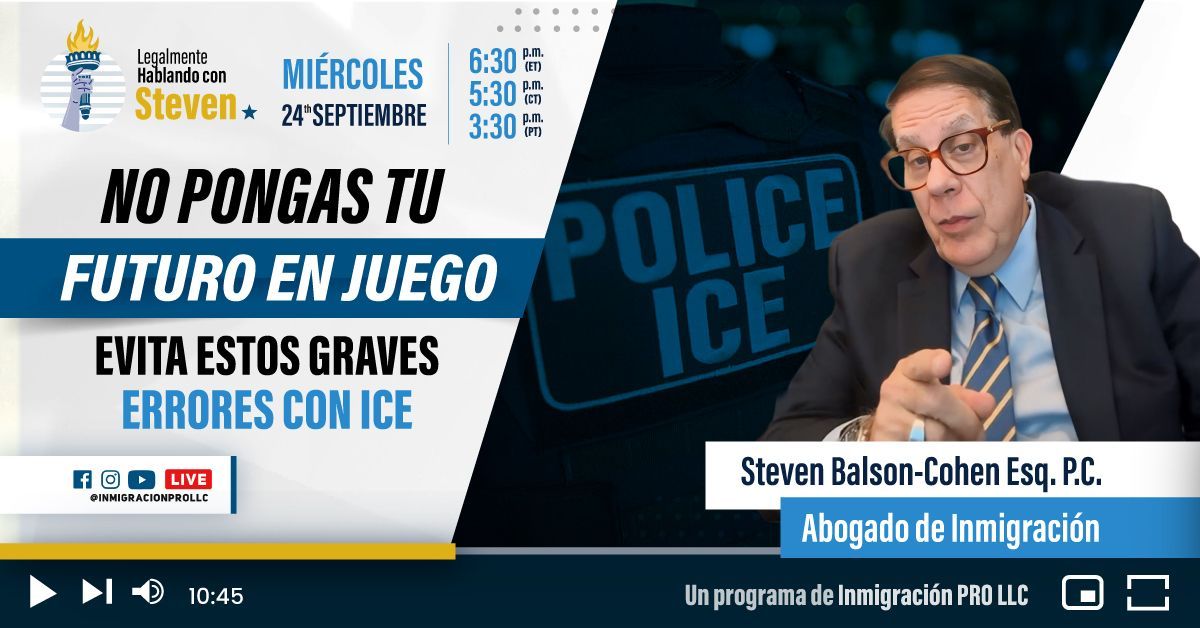 Lawyer on a TV program speaking about avoiding errors with ICE.