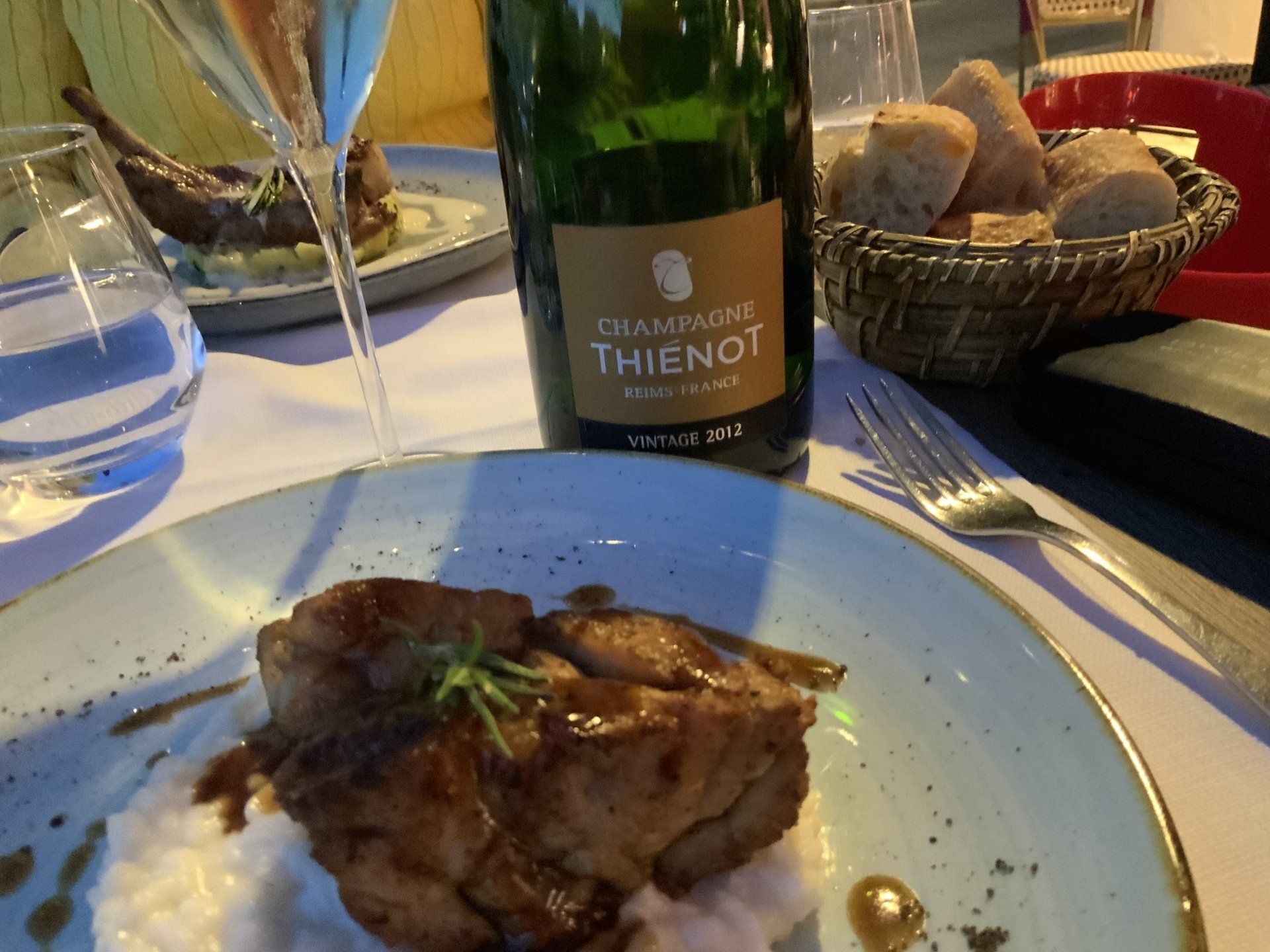 Champagne Thienot Vintage 2012 in Frédéric Dupont's Le Crypto, Reims