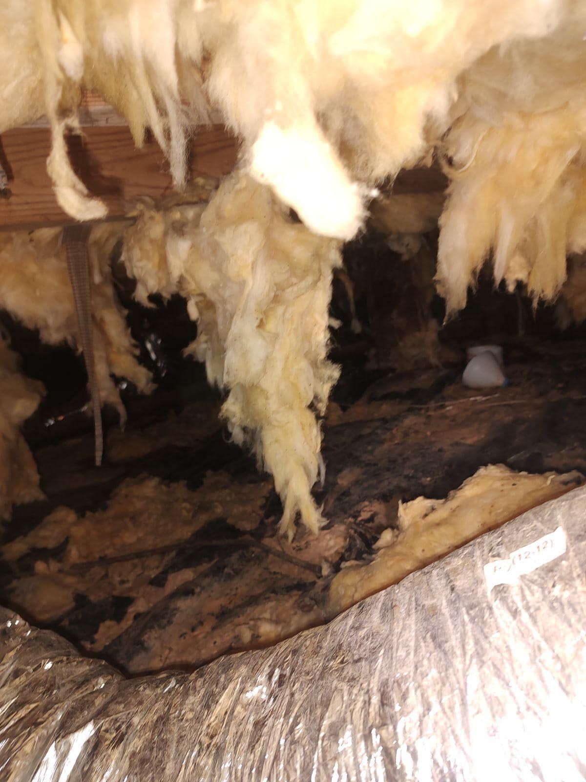 A close up of a piece of insulation in a room