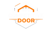 Orange and gray house roof logo with the word “DOOR” centered below
