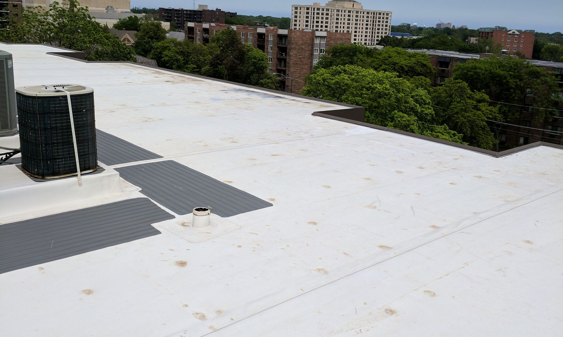 Flat rooftop of building