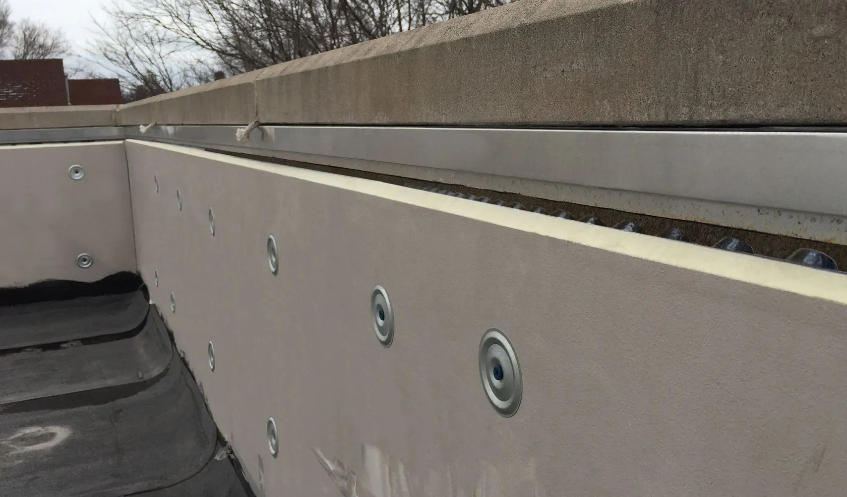 Flat rooftop with newly installed vent system