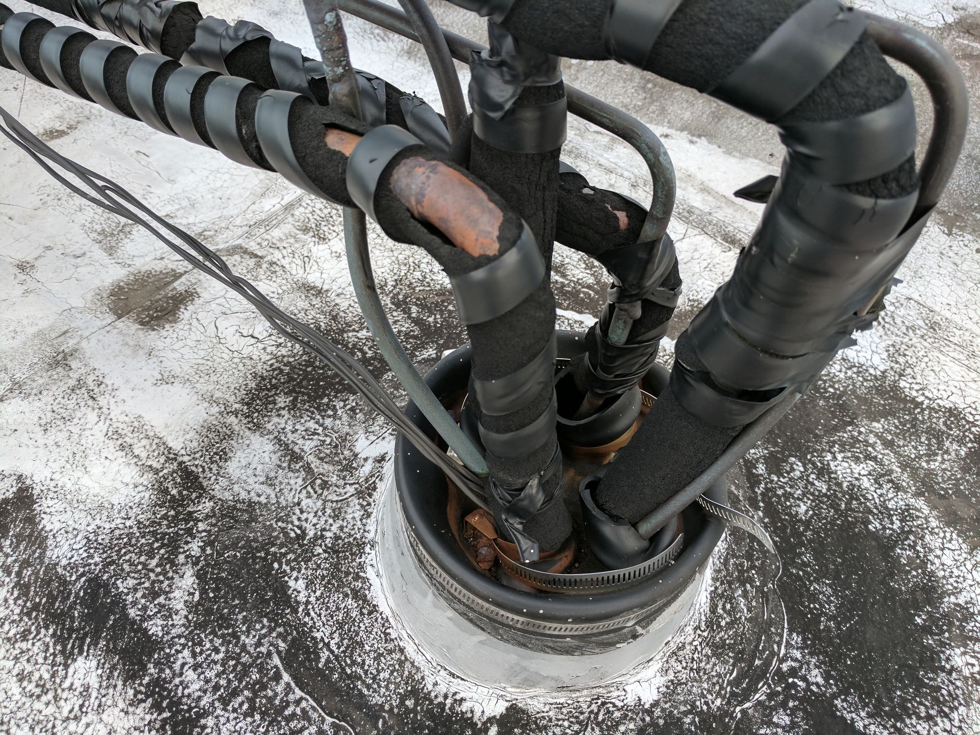 Roof penetrations in need of waterproofing, Lakeview, Chicago