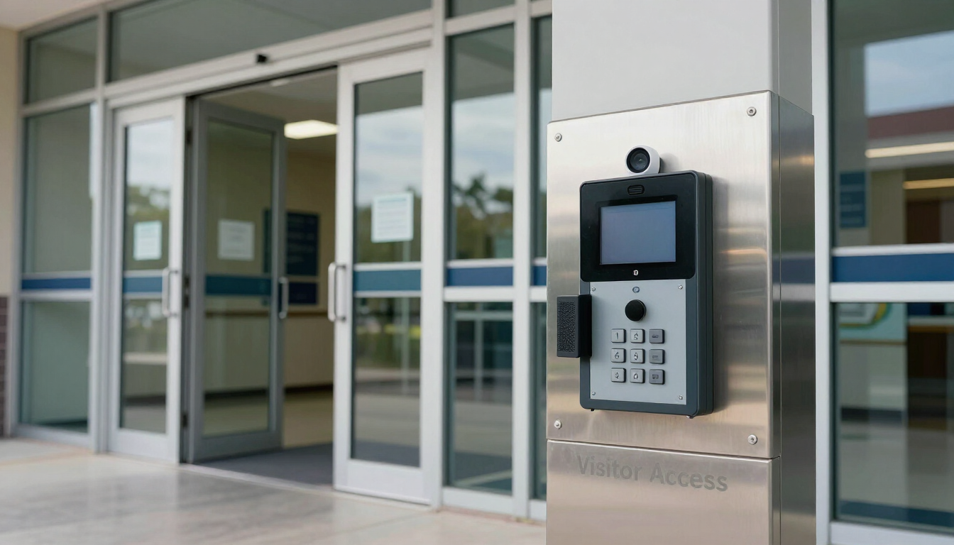 School secure entrance vestibule