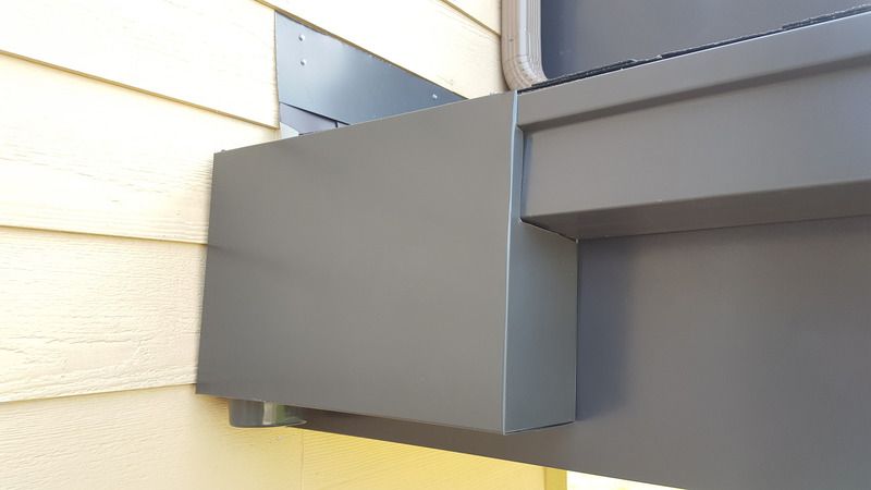6 Inch Seamless Box Gutter with 4x4 Box Downspout and a custom Collector Box in Boulder Colorado