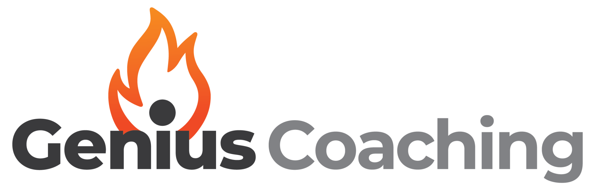 Logo of Genius Coaching: flame icon above the words 