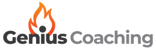 Logo of Genius Coaching: flame icon above the words