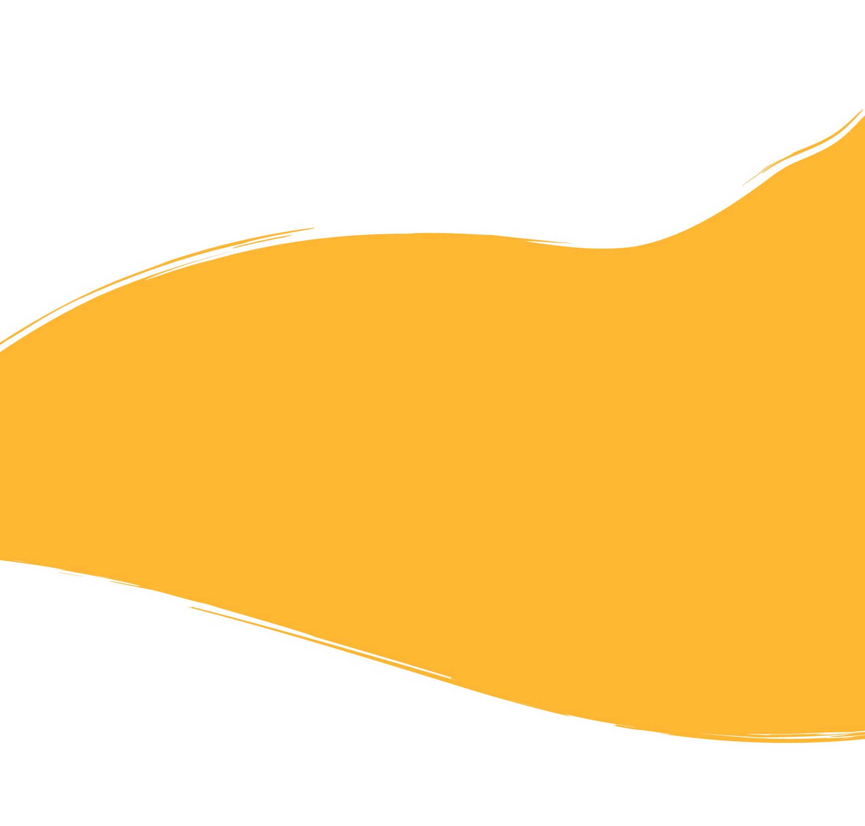 A golden-yellow abstract shape with a wavy, brushstroke-like texture against a white background.