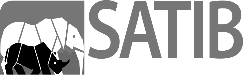 A logo featuring a graphic of a rhinoceros inside an elephant silhouette next to the text 