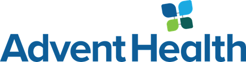 AdventHealth logo in blue and green with a four-square icon above the wordmark
