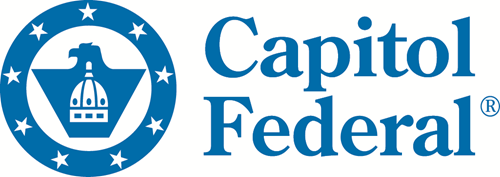 Capitol Federal logo with blue circular seal and white capitol dome icon on white background