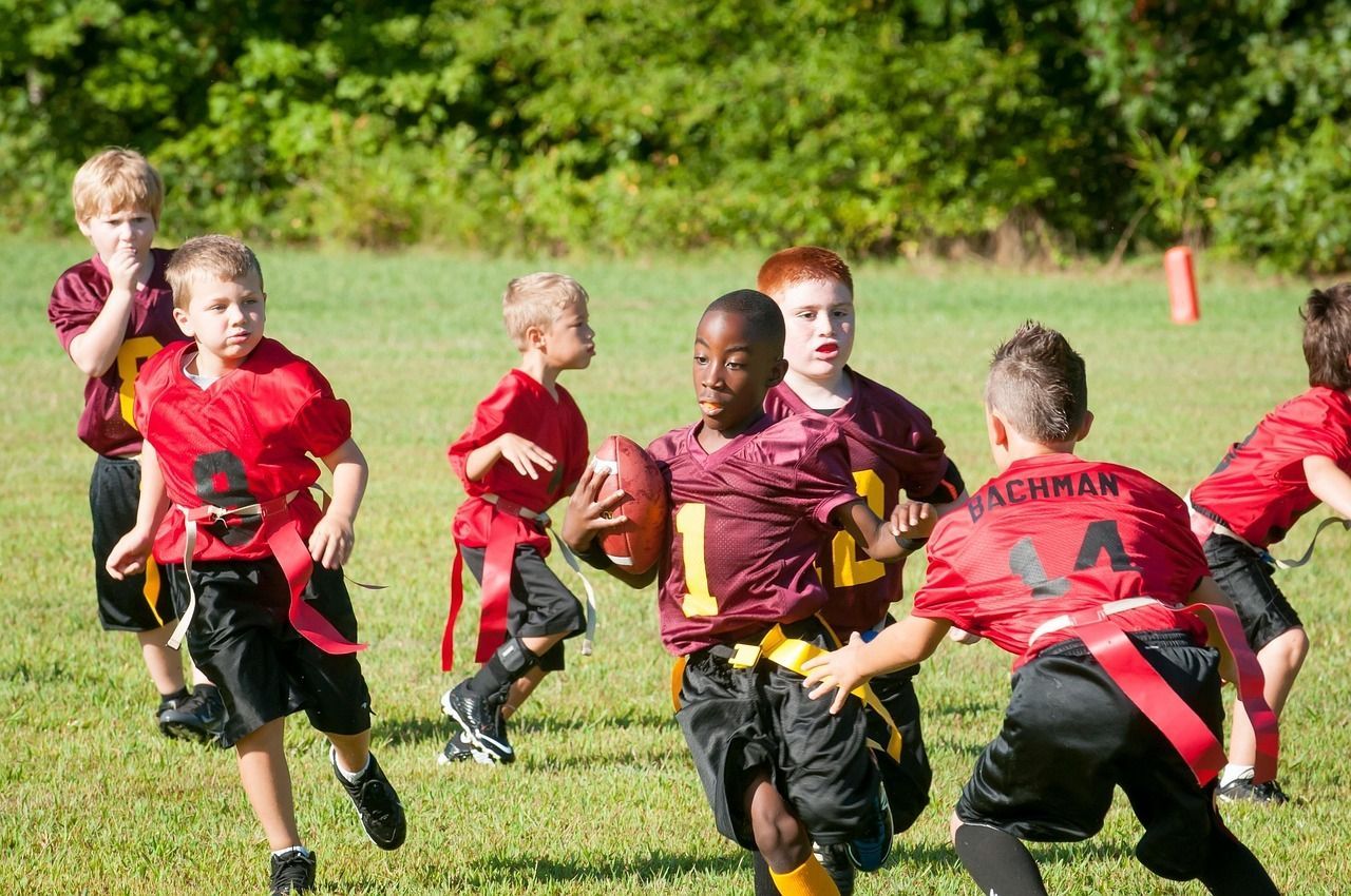 Kids playing flag Football