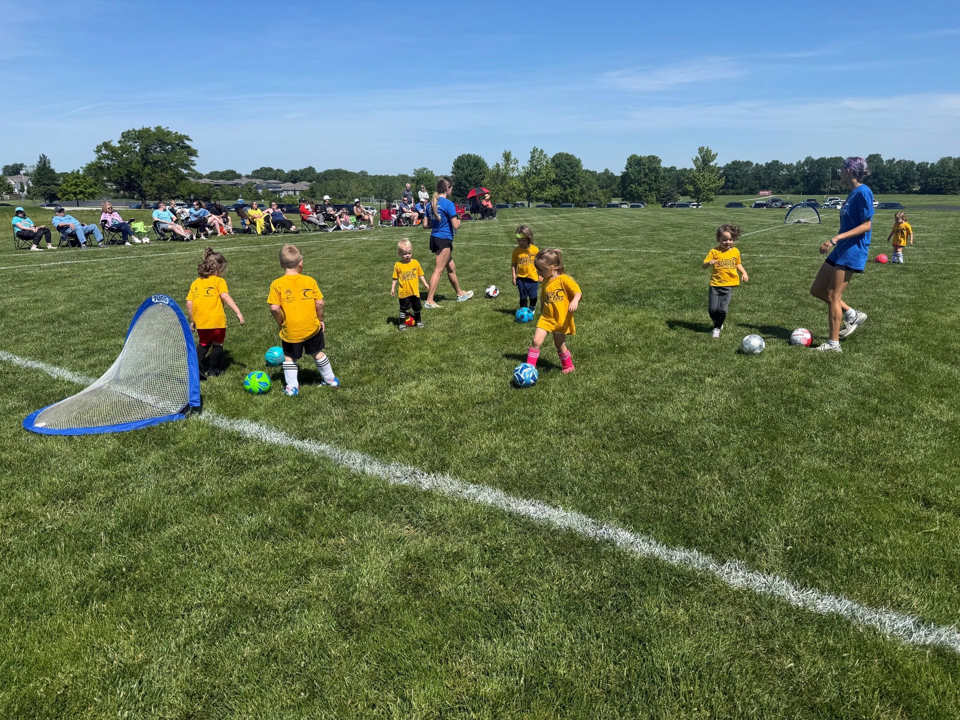 Kids playing soccer