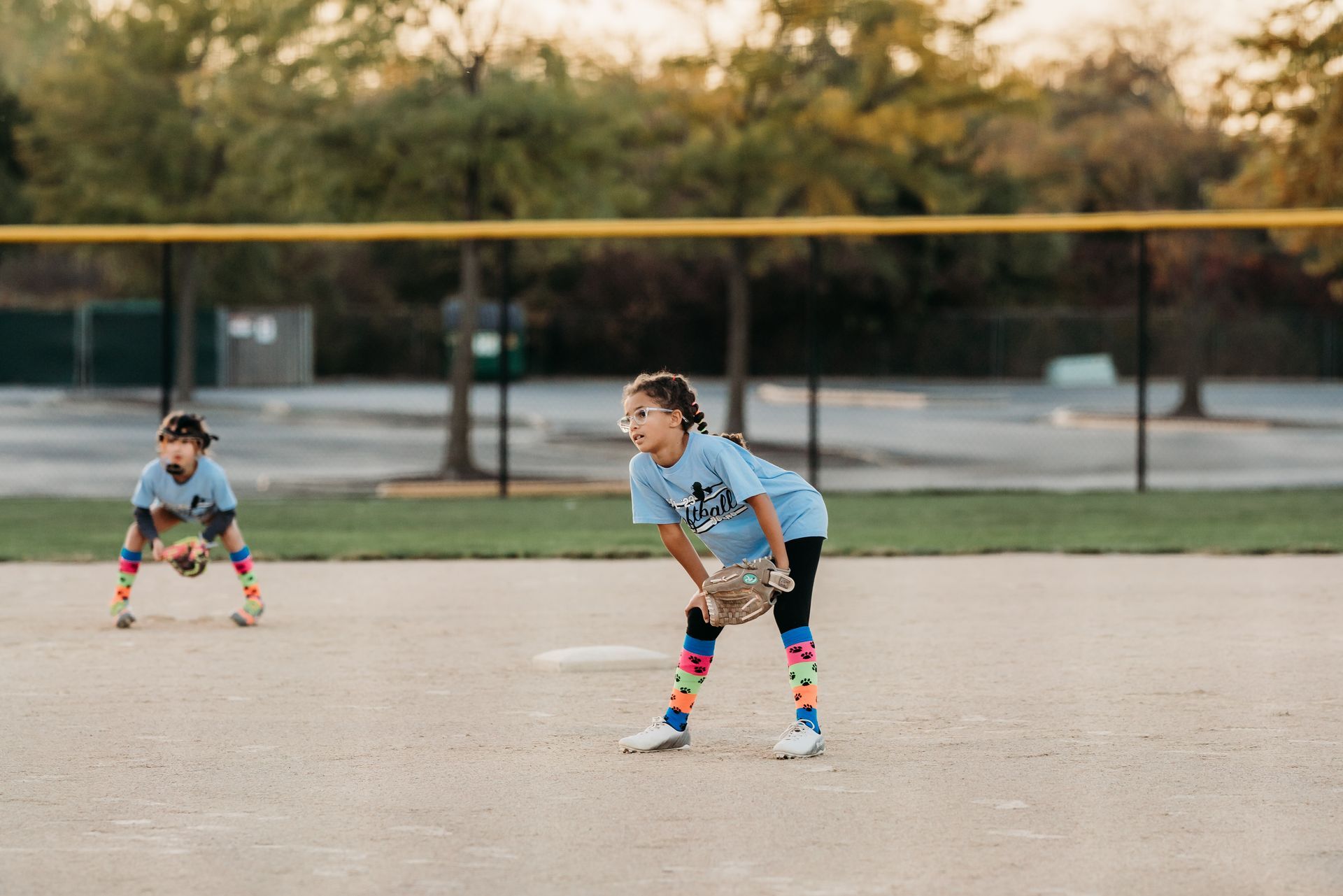 Kids playing softball