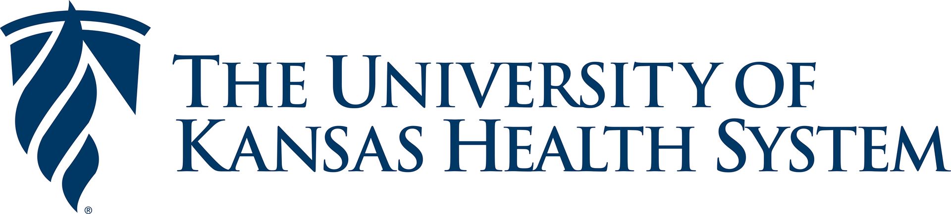 The University of Kansas Health System logo in blue text and emblem