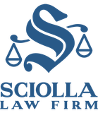 Logo for Sciolla Law Firm: stylized blue
