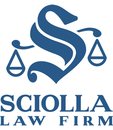 Logo for Sciolla Law Firm: stylized blue 