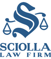Logo for Sciolla Law Firm: stylized blue