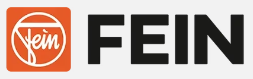Logo FEIN con icona quadrata arancione e testo nero in grassetto su sfondo bianco.