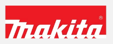 Logo Makita in bianco su sfondo rosso