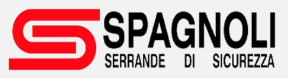Logo con una “S” stilizzata rossa e la scritta “SPAGNOLI SERRANDE DI SICUREZZA” nera su sfondo bianco