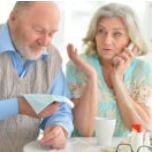 man and woman on phone