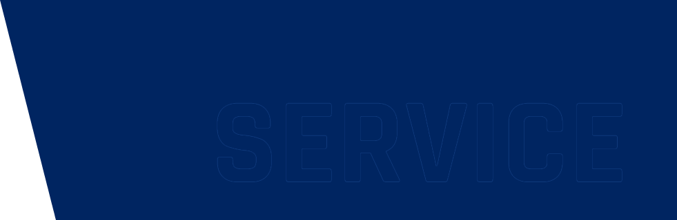Dark blue background with faint embossed “SERVICE” text near the bottom right.