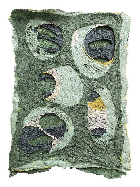 Annika Berglund, A Time of bubbles I, felted mulberry paper, olivier cornet gallery