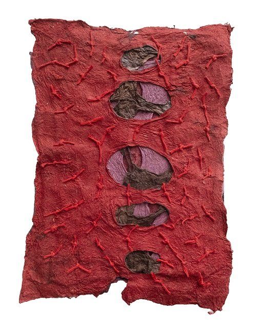 Annika Berglund, A Time of bubbles II, felted mulberry paper, olivier cornet gallery